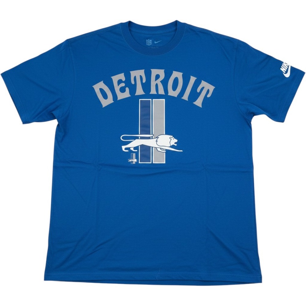 Nike Detroit Lions NFL Blue Graphic Pocket Tee Shirt Mens Med NEW MSRP 55